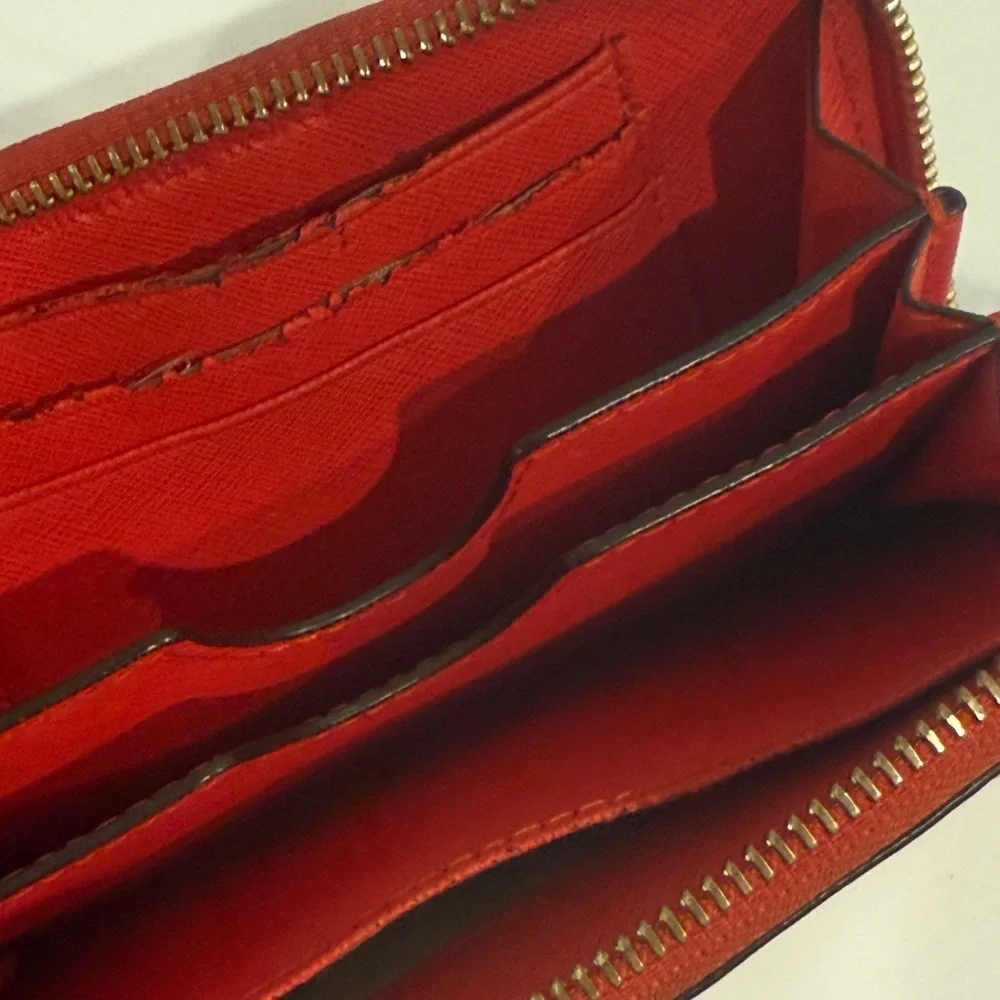 Michael Kors Red Wallet‎ with Gold Accents
